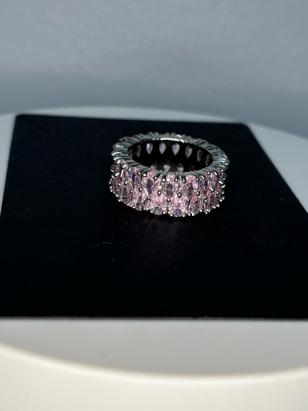 Pink Stone Eternity Band Ring
